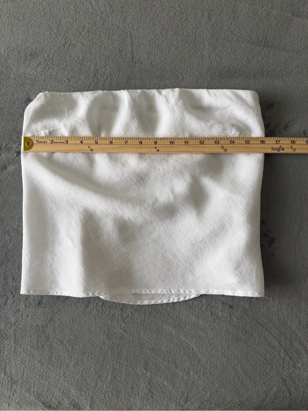 Quince White Linen Strapless Tube Top Smocked Back Minimalist M - Picture 6 of 10